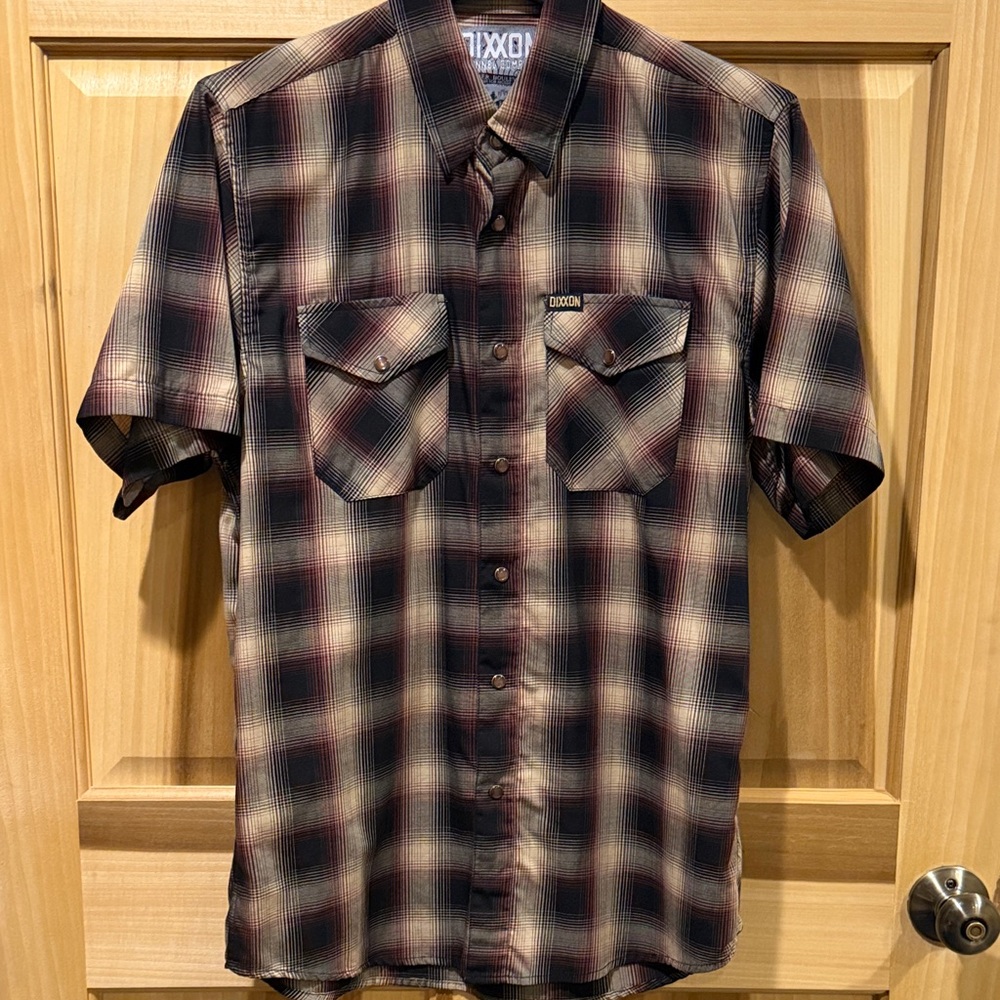 DIXXON Black and Brown Plaid Button Down Shirt